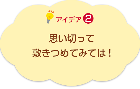 アイデア2　思い切って敷きつめてみては !